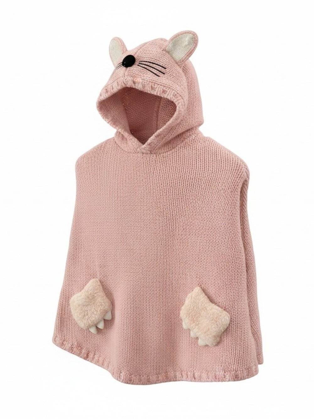H&M Pink Knit Animal Hooded Cape